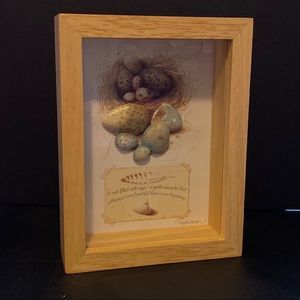 Wood Frame Shadow Box Raised Picture w/Saying